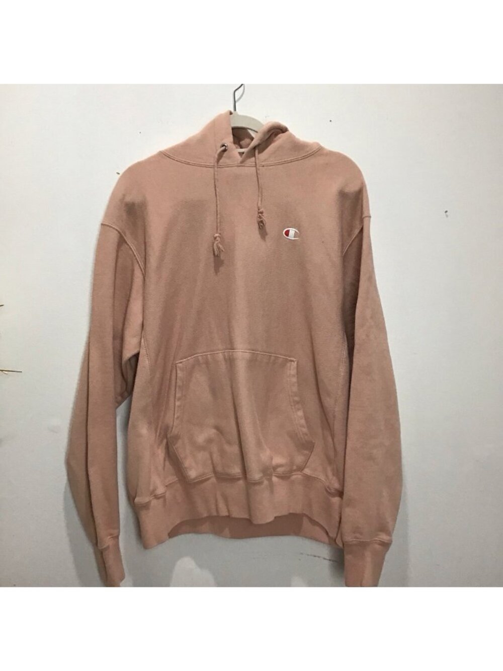 Champion Reverse Weave Hoodie Size Large Dusty Pink Pullover Sweatshirt
